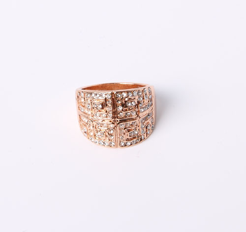 Simple Style Jewelry Ring with CZ and Rhinestones