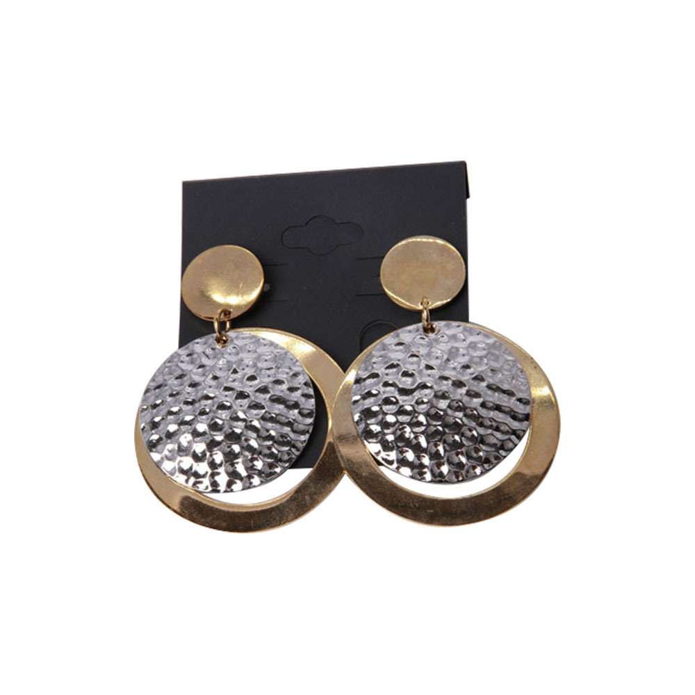 Large Diameter Fashion Jewelry Round Pendant Gold Earring