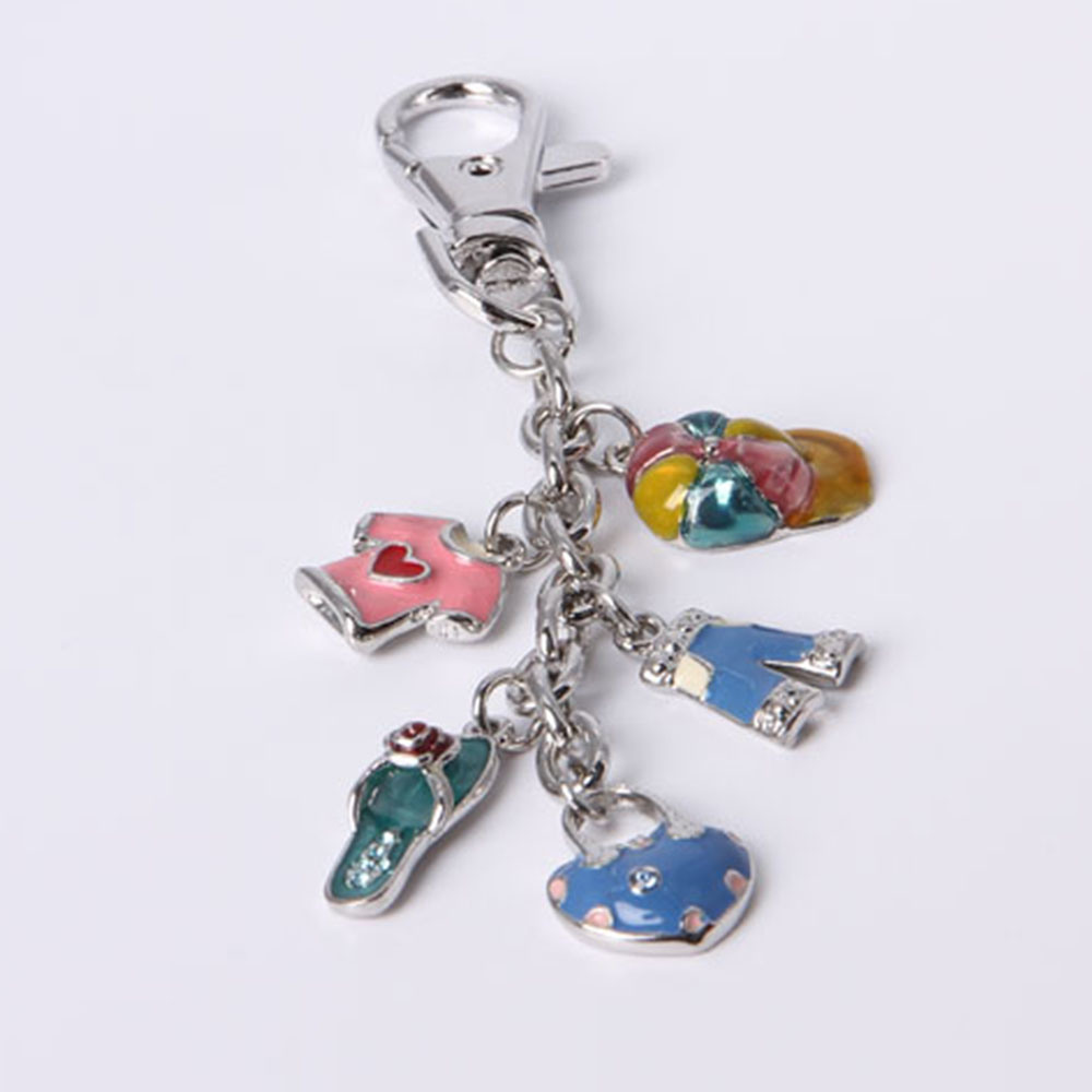 Promotional Alloy Keychain with Butterfly and Ladybug Shape