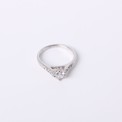 Brass Materials Simple Style Jewelry Ring Rhodium Plated with CZ and Rhinestone