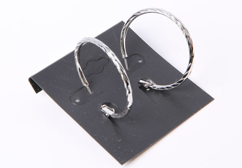 Simple Style Circle Earrings with Rhodium Plated