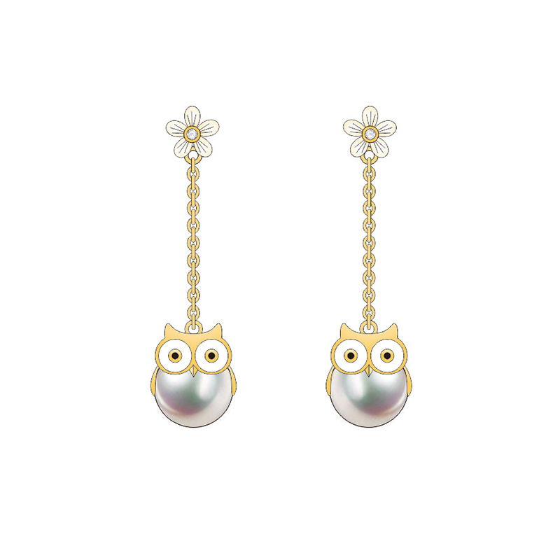 Factory Direct Big Pearl Owl Fashion Jewelry