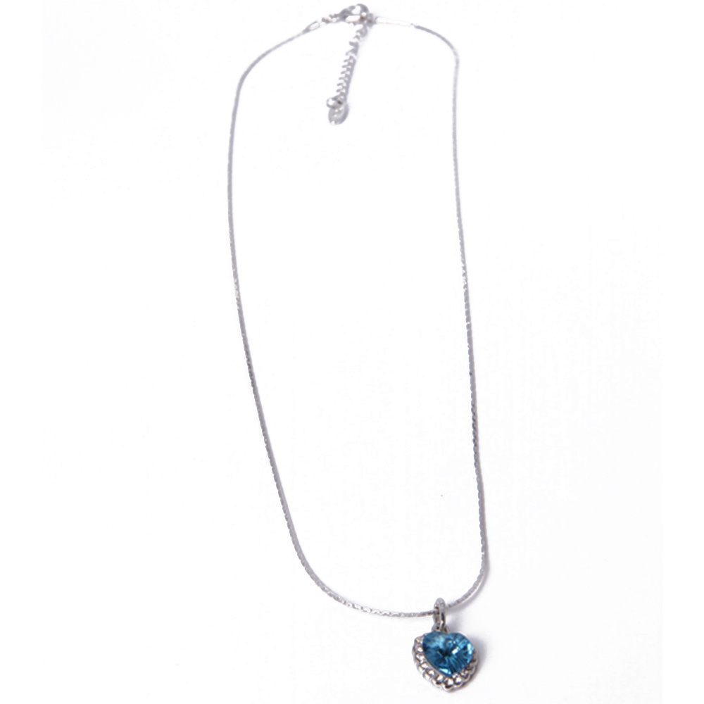Fashion Jewelry Silver Pendant Necklace with Double Heart Shape