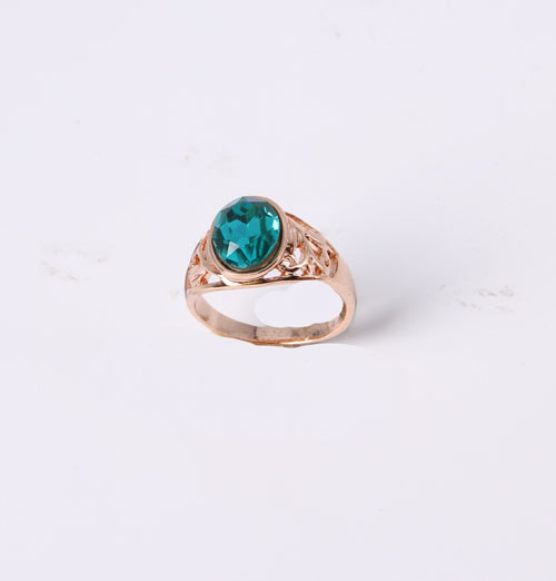 Fashion Jewelry Ring Gold Plated with Glass Pearl