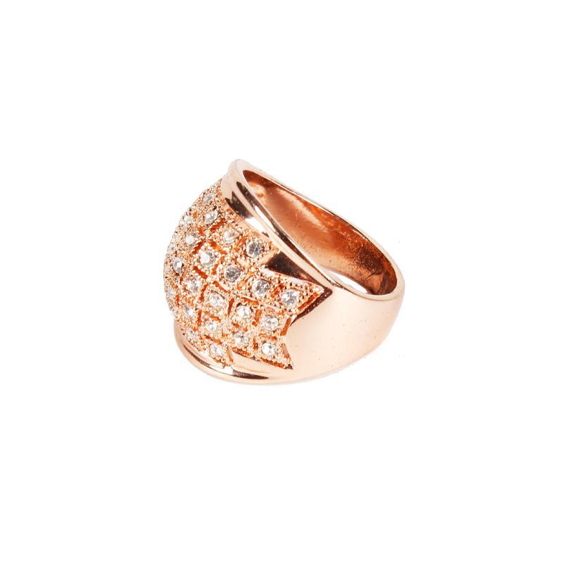 Diamond Arranged Rose Gold Ring