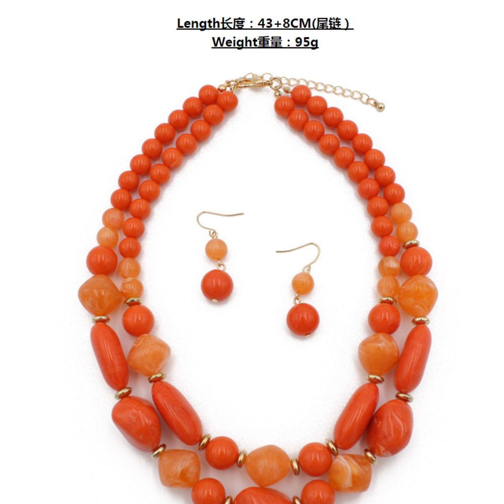 China Manufacturer Fashion Blue Bead Necklace Jewelry Set
