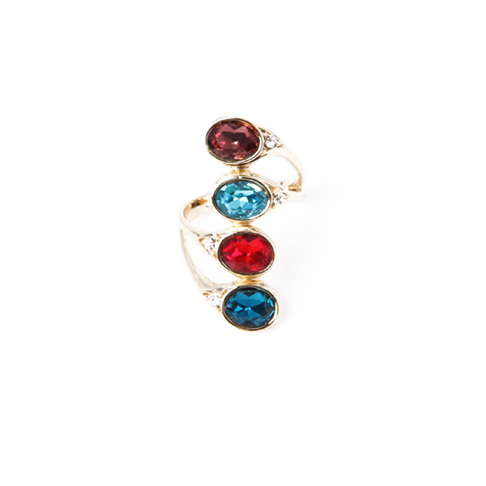 China Manufacturer Fashion Jewelry Ring with Colorful Stones