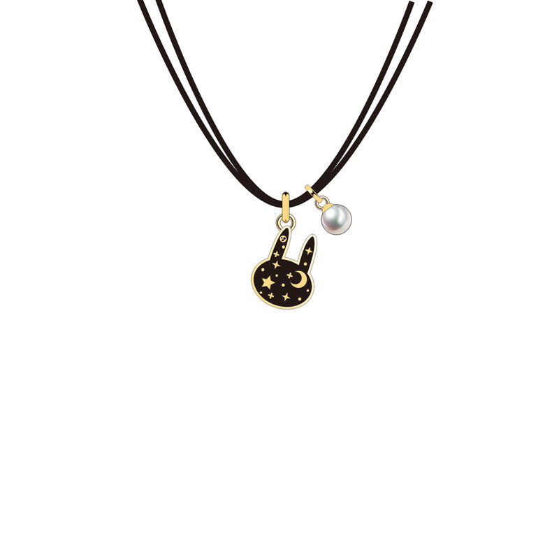 New Arrival Black Rabbit Gold Star Moon Jewelry Set
