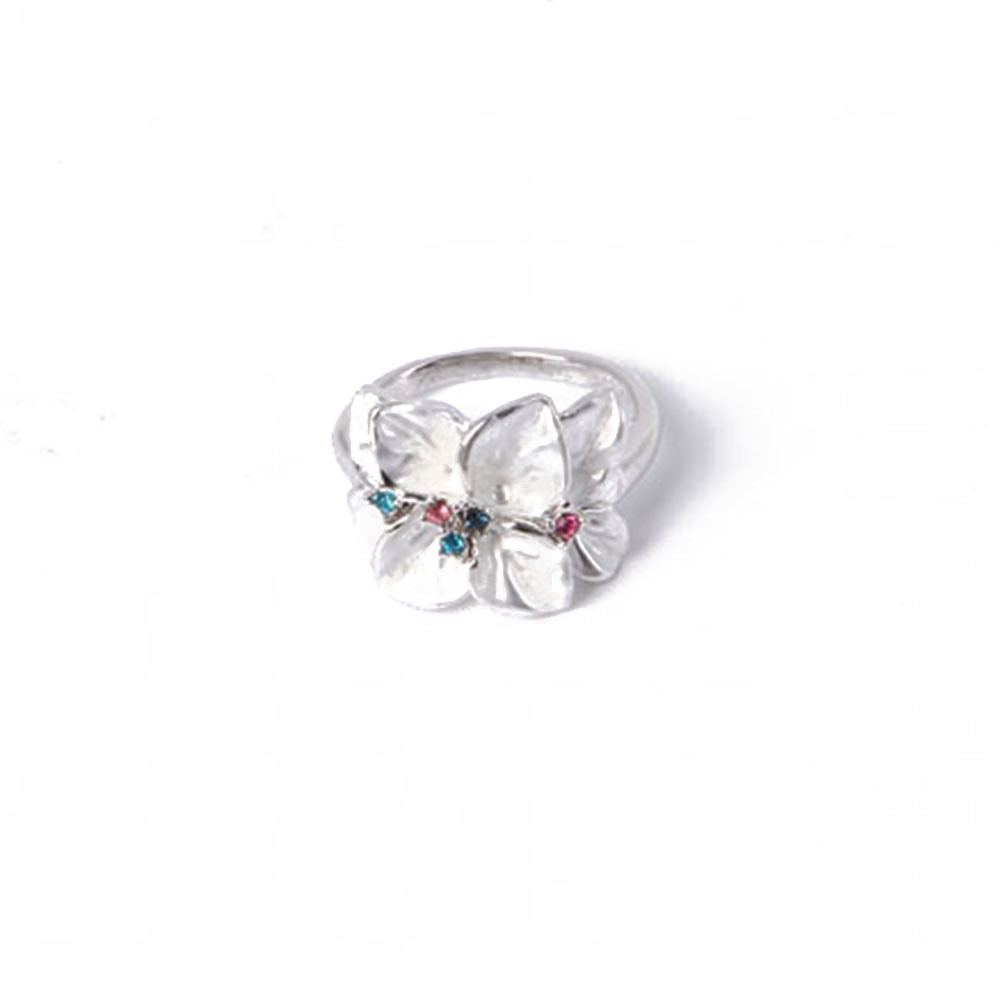 New Design Fashion Jewelry Flower Gold Ring with Rhinestone