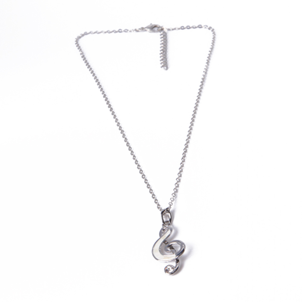 Wholesale Fashion Jewelry Silver Note Pendant Necklace