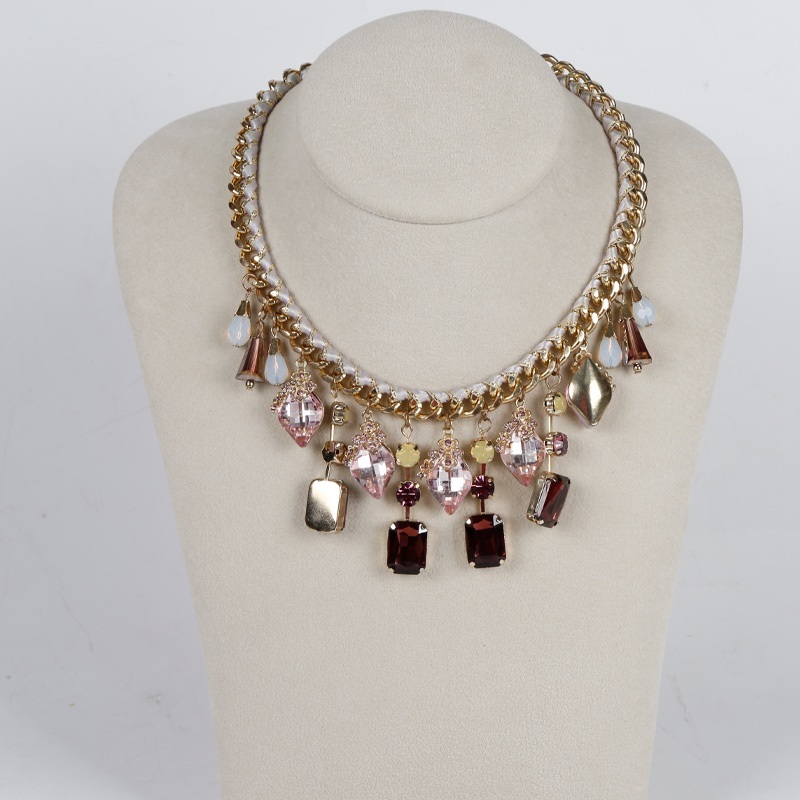 Exotic Style Multi-Gemstone Pearl Necklace