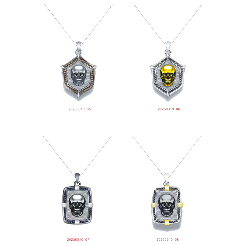 Lion Wolf Head Shield Titanium Steel Pendant Viking Snake and Boat Anchor Domineering Necklace Male Trend Hanging Ornaments