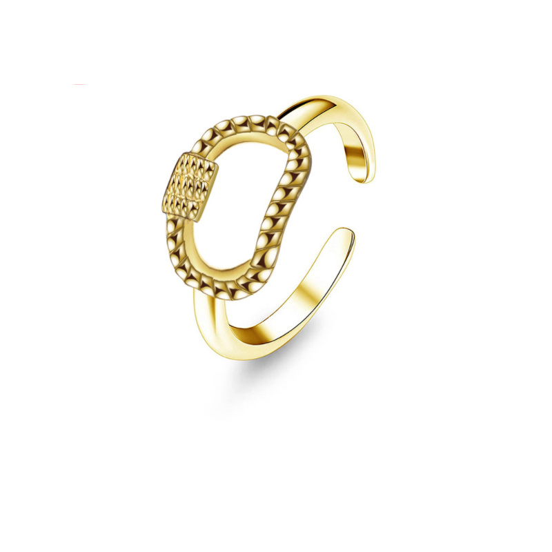 Small Fresh Hollowed-out Lace Gold Jewelry Ring for Female Instagram Niche Opening Adjustable High Sense Bestie Index Finger