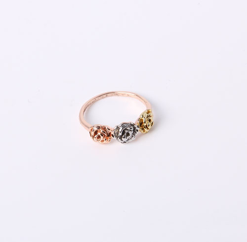 Fashion Style Jewelry Ring Rose Gold Plated with Rhinestones