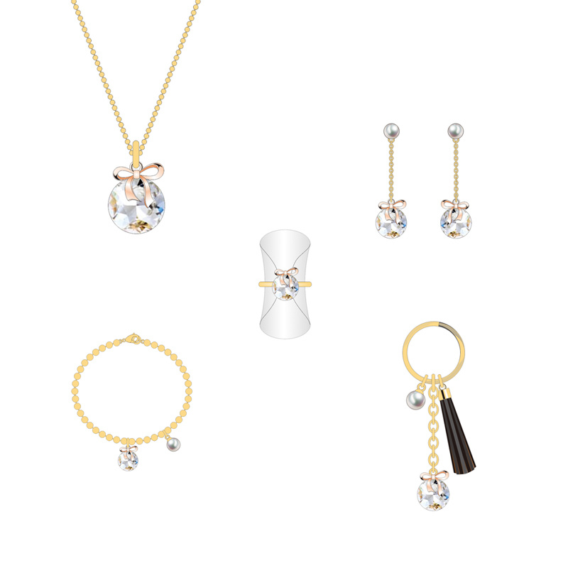 Factory Wholesale Rose Gold Crystal Ball Gift Essential Jewelry Set