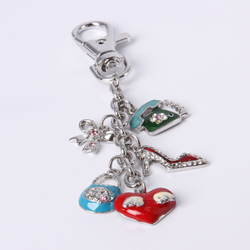 Fashion Keychain with Bag and Diamond for Women