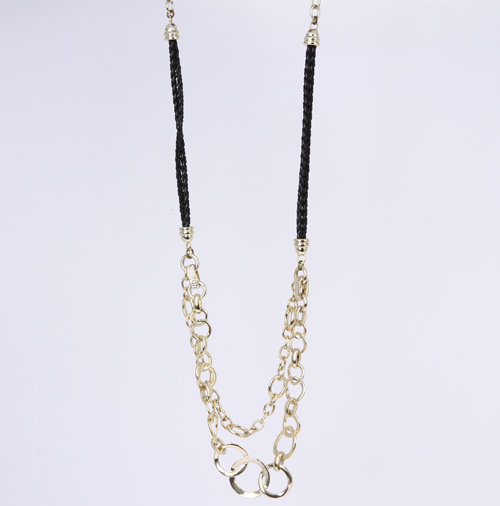 Fashion Long Necklace with Beads and Cross Pendant
