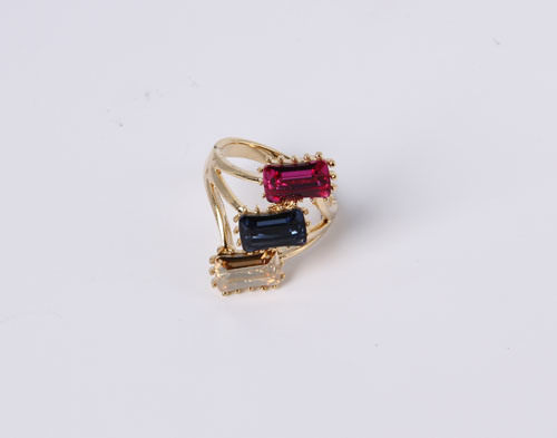 Fashion Jewelry Ring with Multicolor Stones