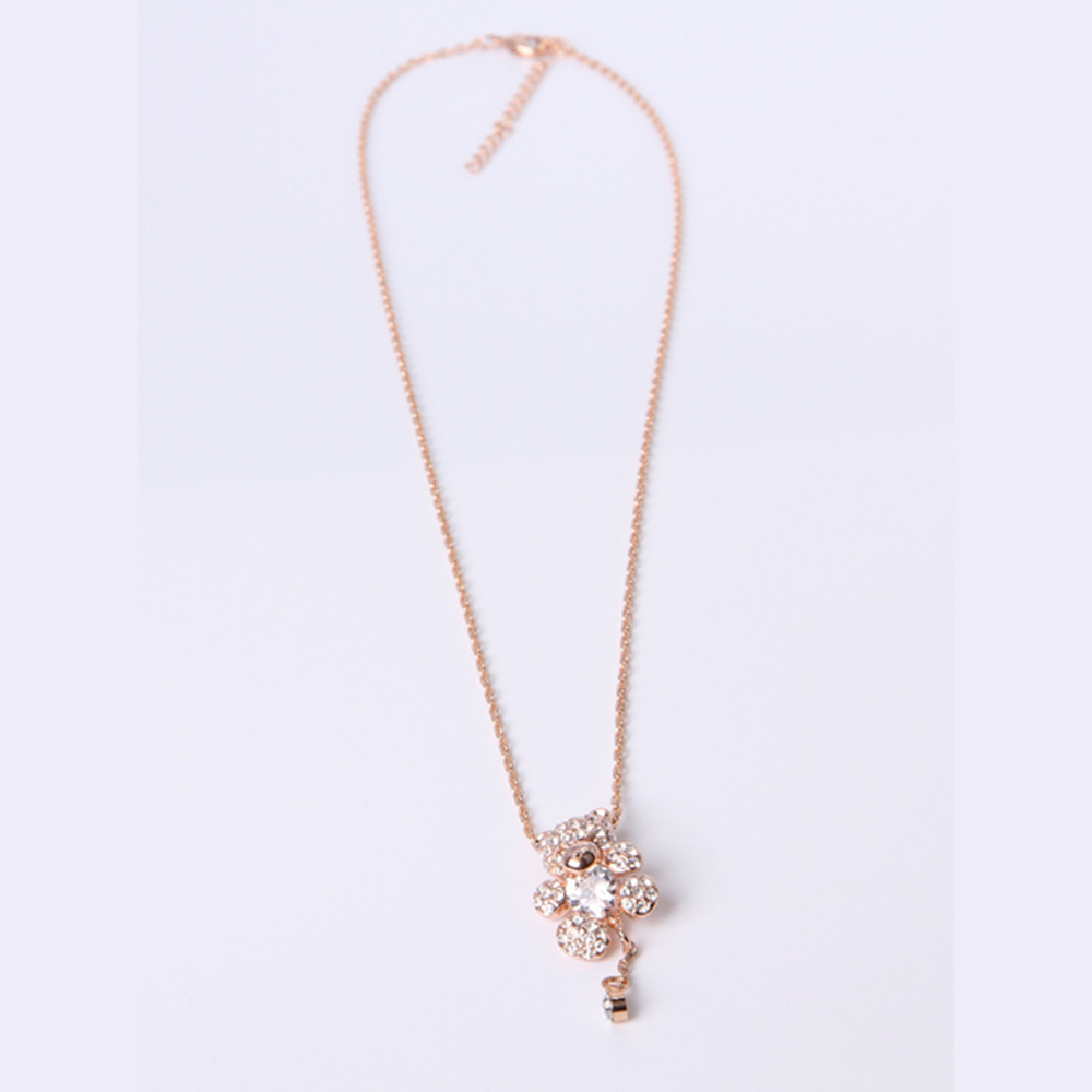 Good Quality Gold Pendant Necklace with Rhinestone