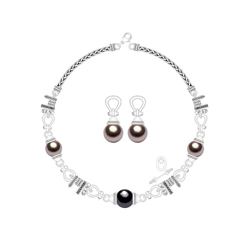 Sparkling Silver Jewelry Set with Gemstones