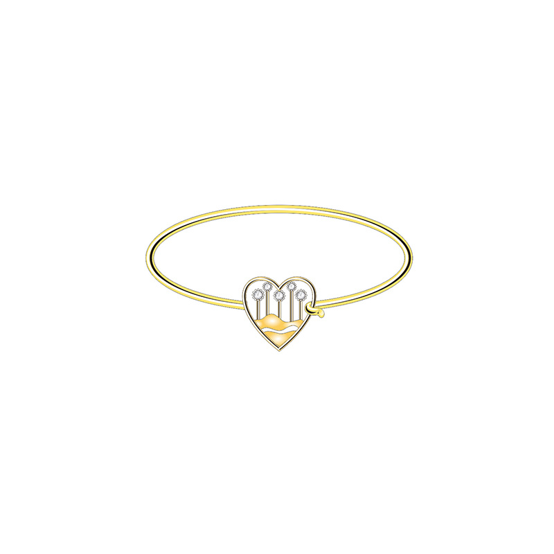 Heart-Shaped High-Quality Gold Crystal Jewelry Set