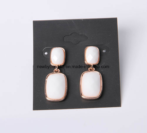 Rose Gold Fashion Jewelry Earrings with Blue Glass Beads