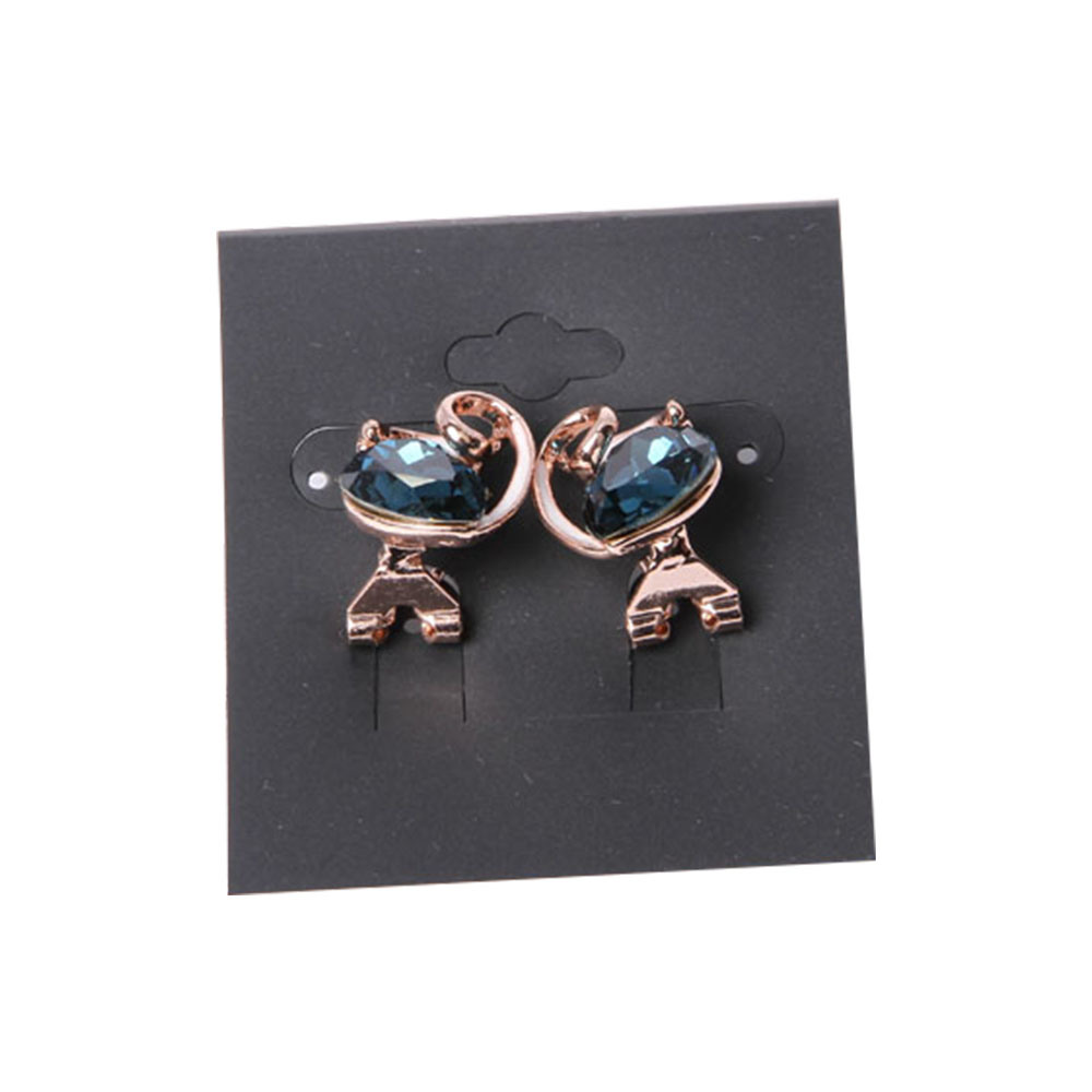 Ingenious Fashion Jewelry Gold Earring with Blue Rhinestone