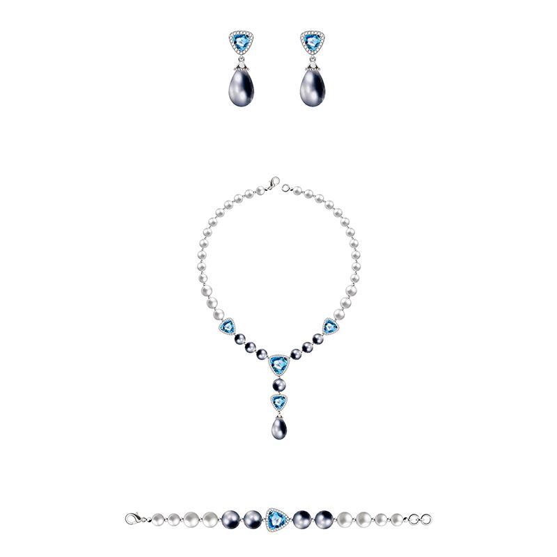 Best Selling Pearl Jewelry Set with Sapphire