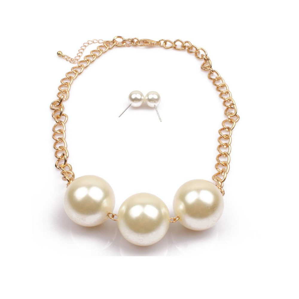 New Technology Fashion Peal Bead Necklace Jewelry Set