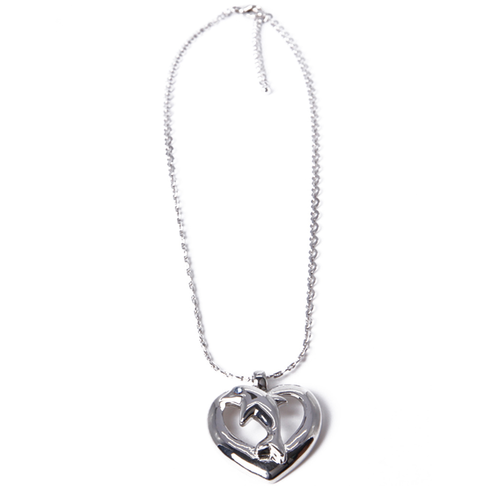 Alloy Fashion Jewelry Necklace with Gold Silver Heart