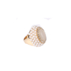 Rose Gold Fashion Jewelry Ring with Glass Stones and Rhinestones